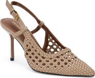 Reiss Lena Slingback Pointed Cap Toe Pump