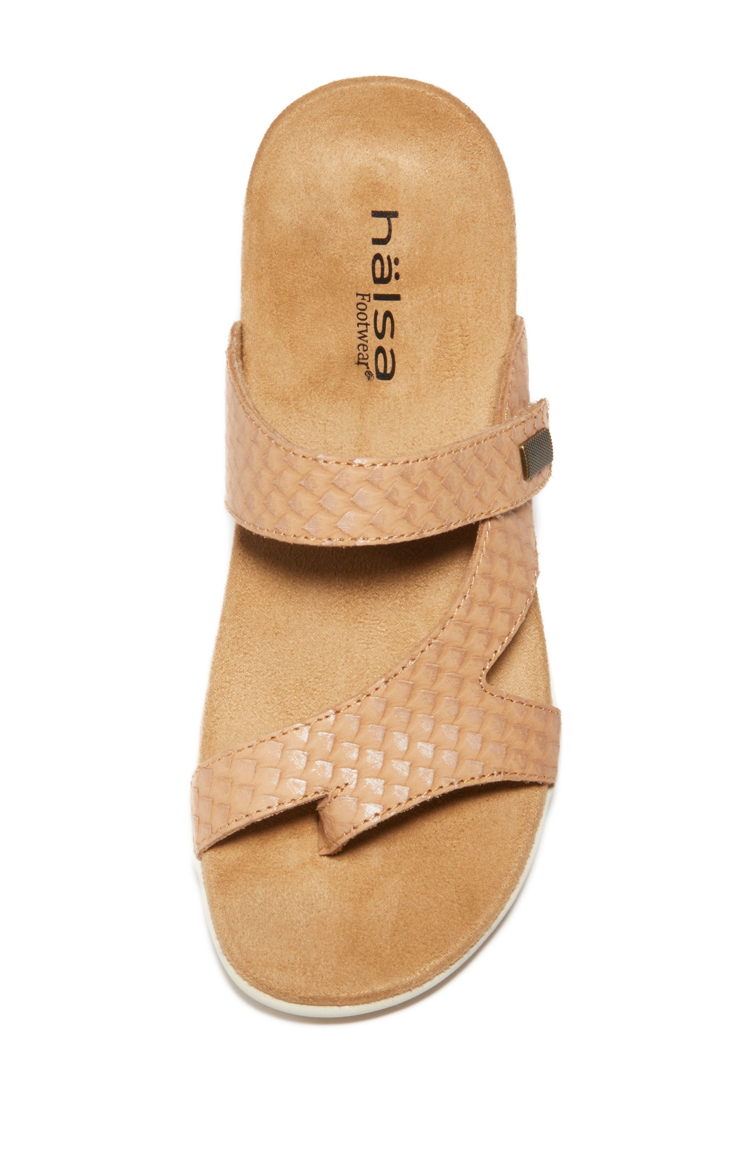 Hälsa Footwear Hälsa Darline Asymmetrical Slide Sandal, Alternate, color, Taupe Leather