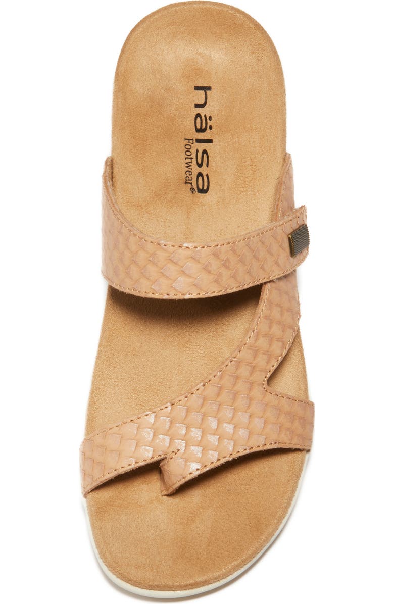 Hälsa Footwear Hälsa Darline Asymmetrical Slide Sandal, Alternate, color, Taupe Leather