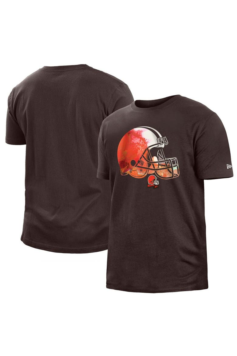 Men's New Era Brown Cleveland Browns 2022 Sideline Ink Dye T-Shirt, Main, color, Brown