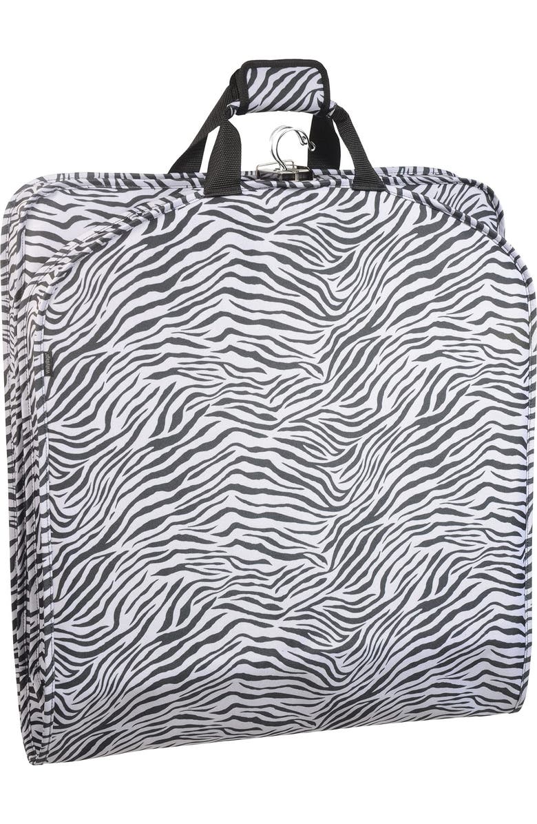 Wallybags 52" Deluxe Travel Garment Bag in Red, Main, color, Zebra