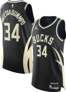 Jordan Brand Men's Jordan Brand Giannis Antetokounmpo Black Milwaukee Bucks Authentic Player Jersey - Statement Edition