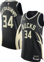 Jordan Brand Men's Jordan Brand Giannis Antetokounmpo Black Milwaukee Bucks Authentic Player Jersey - Statement Edition