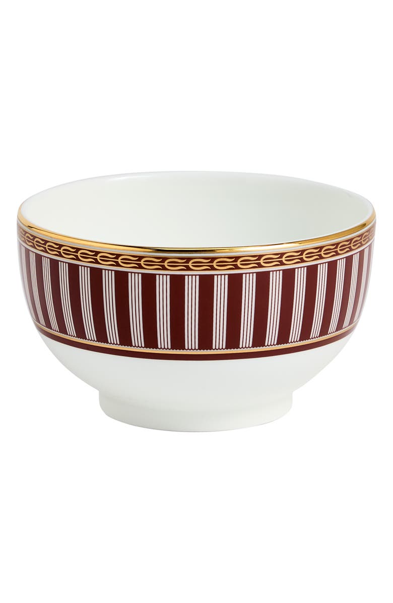 Wedgwood Red Splendor 22K Gold Accent Bone China Bowl, Main, color, 