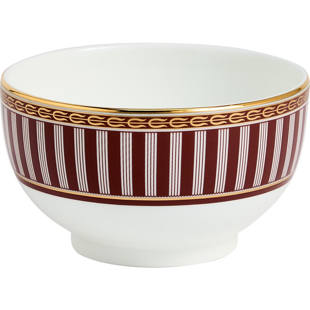 Wedgwood Red Splendor 22k Gold Accent Bone China Bowl In Multi