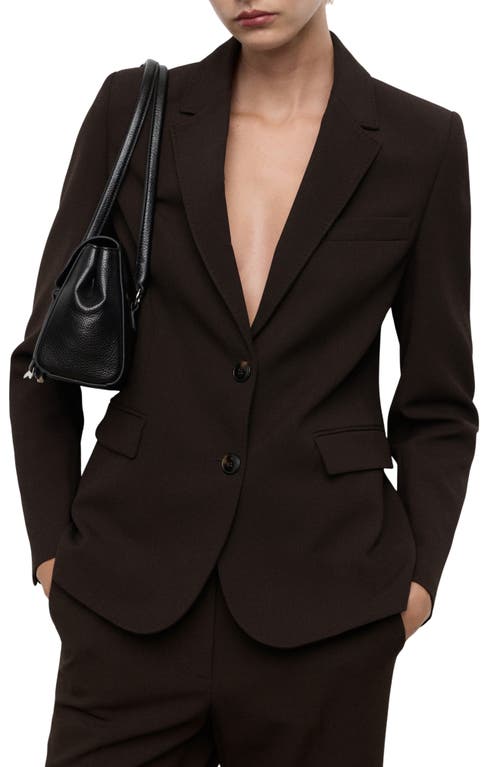 Mango Straight Fit Blazer In Black