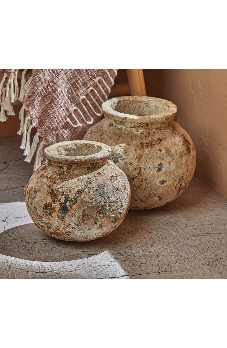 tag Villa Rustic Decorative Antique White Bowl Vase for Home, Alternate, color, 