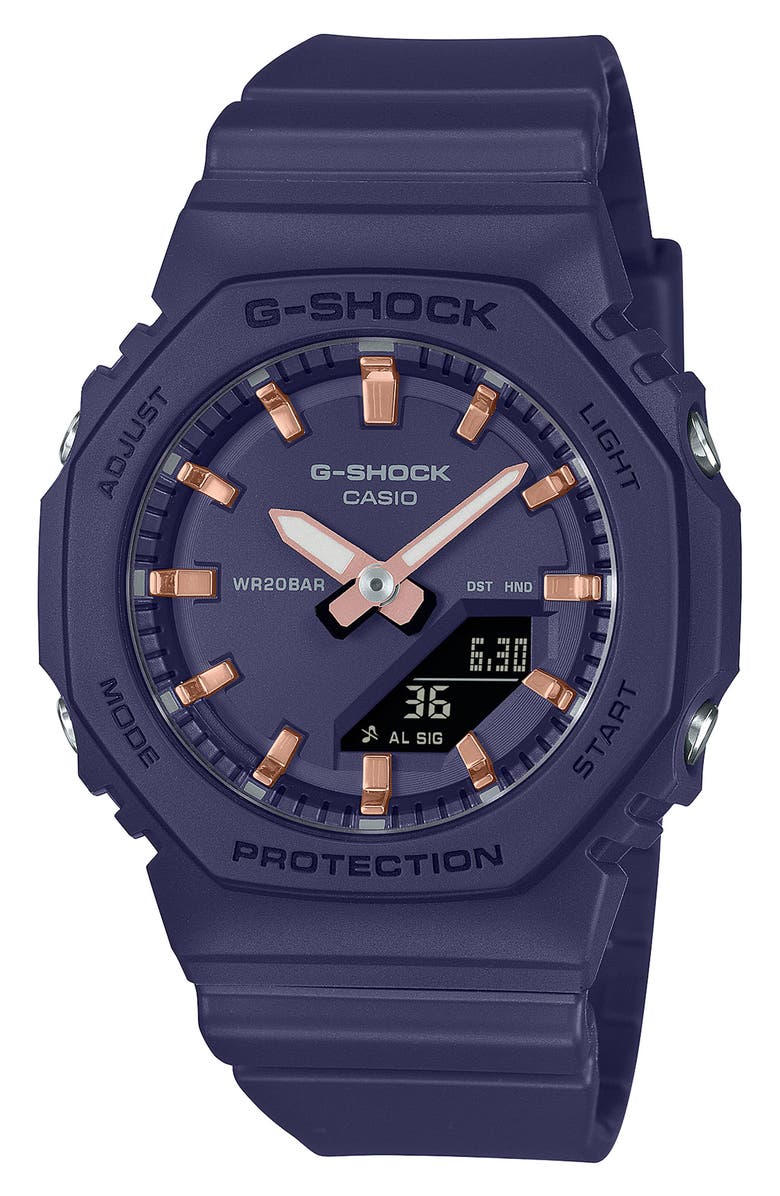 G-SHOCK GMAP2100 Analog-Digital Resin Strap Watch, 46mm x 40.2mm, Main, color, Navy