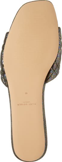 Brixton Metallic Leather Slide Sandal