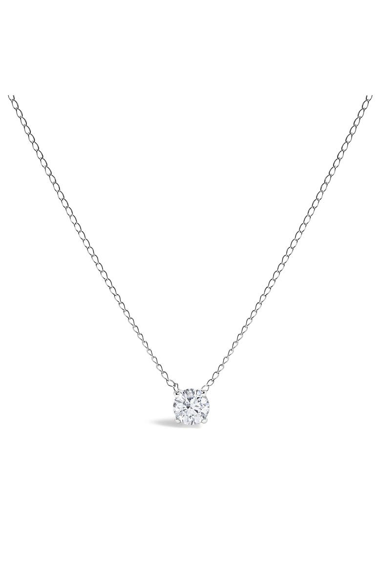 14K Gold Floating 1/2 Cttw Lab Grown Diamond Solitaire Pendant Necklace - 18" Inches, Main, color, White