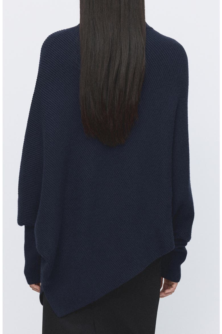 Asymmetric Turtleneck Sweater, Alternate, color, NAVY