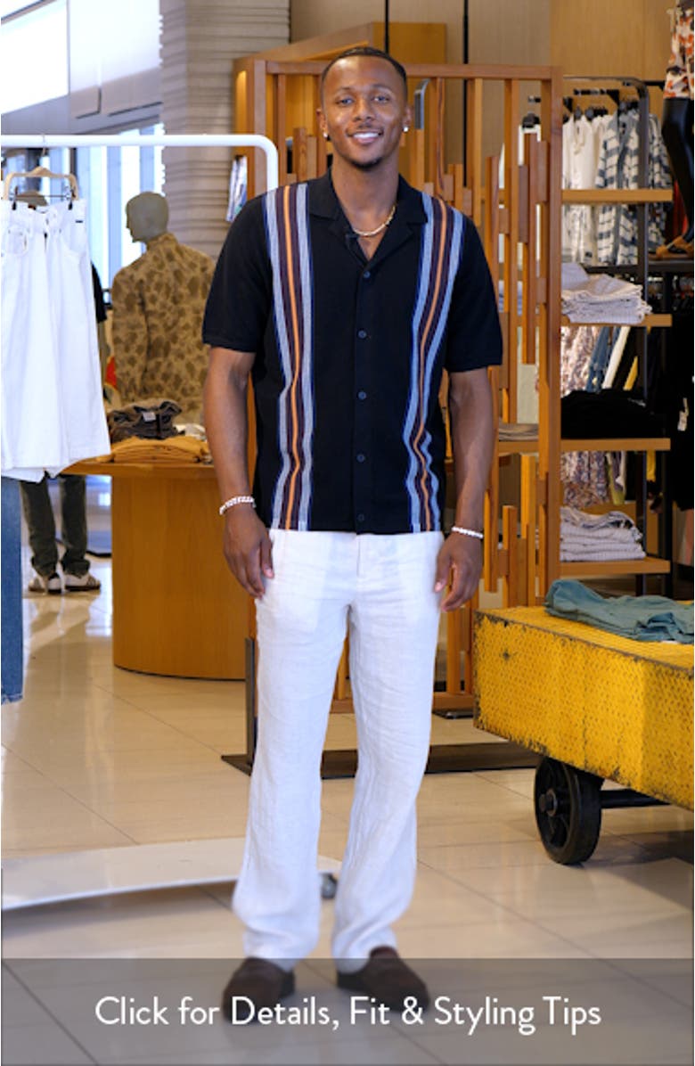 Ivy Stripe Knit Cotton Camp Shirt, sales video thumbnail