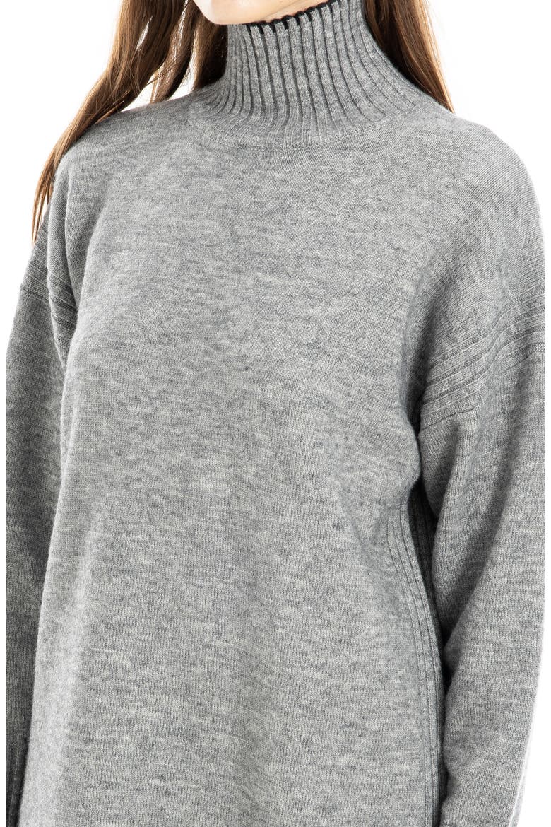 Long Sleeve Turtleneck Dress, Alternate, color, CHARCOAL/ BLACK