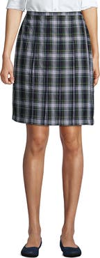 Lands' End School Uniform Young  Plaid Box Pleat Skirt Top of the Knee