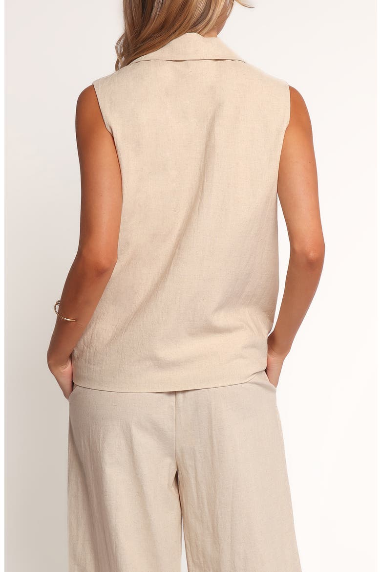Trula One-Button Cotton & Linen Vest, Alternate, color, OATMEAL