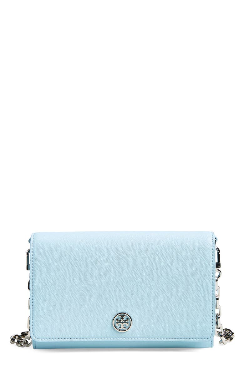 'Robinson' Leather Wallet on a Chain, Main, color, ICEBERG