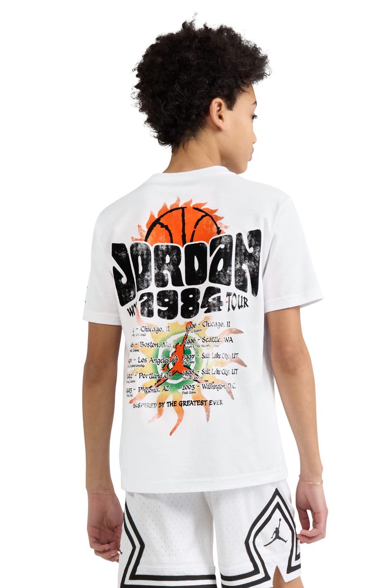 Jordan Kids' MJ 1984 World Tour XXIII Graphic T-Shirt, Alternate, color, White