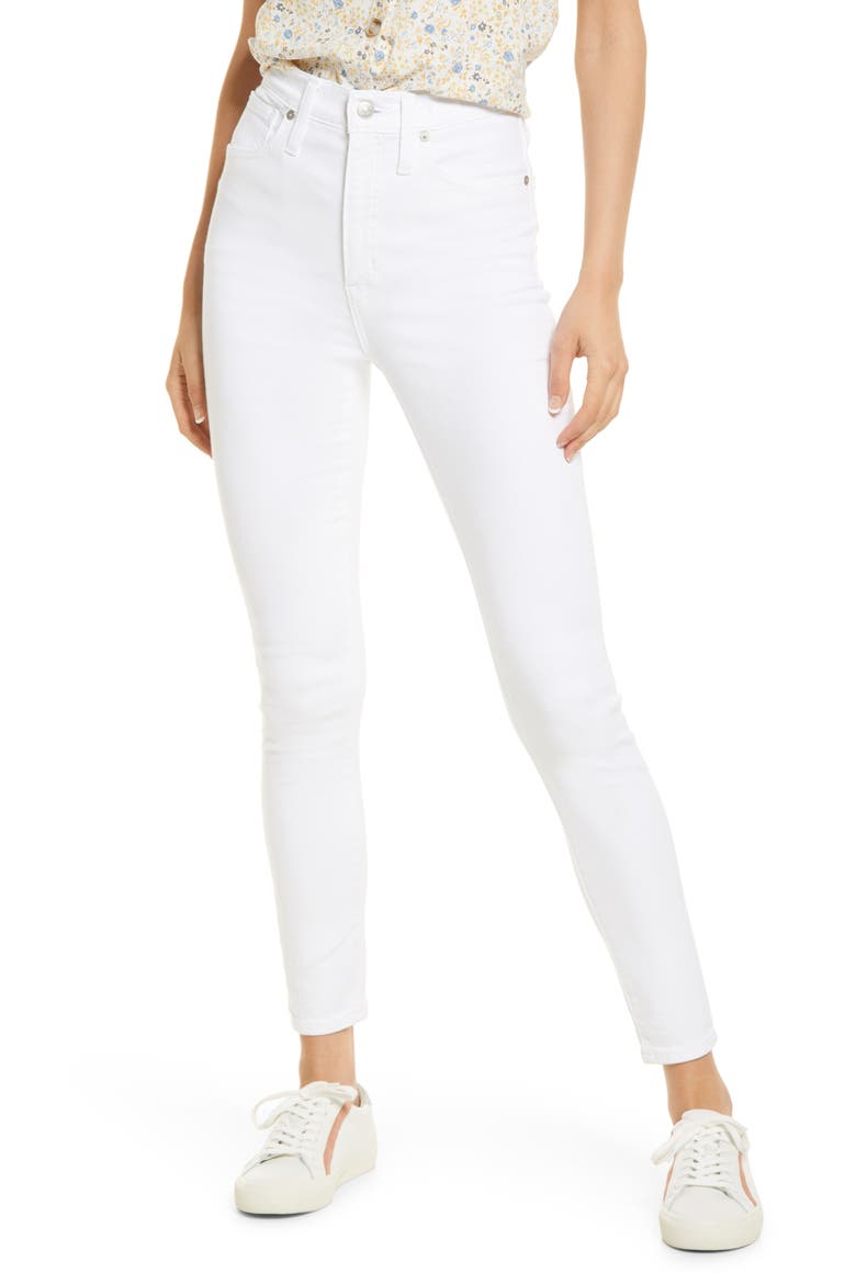 Women's 11-Inch High Waist Ankle Skinny Jeans, Main, color, PURE WHITE