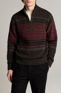 Vince Variegated Jacquard Quarter Zip Sweater