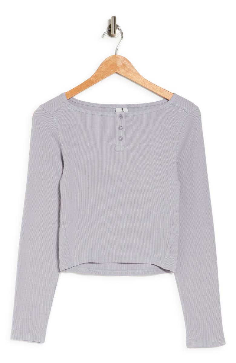 Z by Zella Tiny Dancer Cropped Ribbed Knit Henley, Alternate, color, 