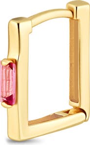 Bony Levy 14K Gold Pink Topaz Hoop Earrings
