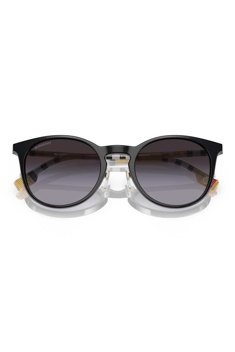 51mm Round Sunglasses, Alternate, color, BLACK / GREY GRADIENT