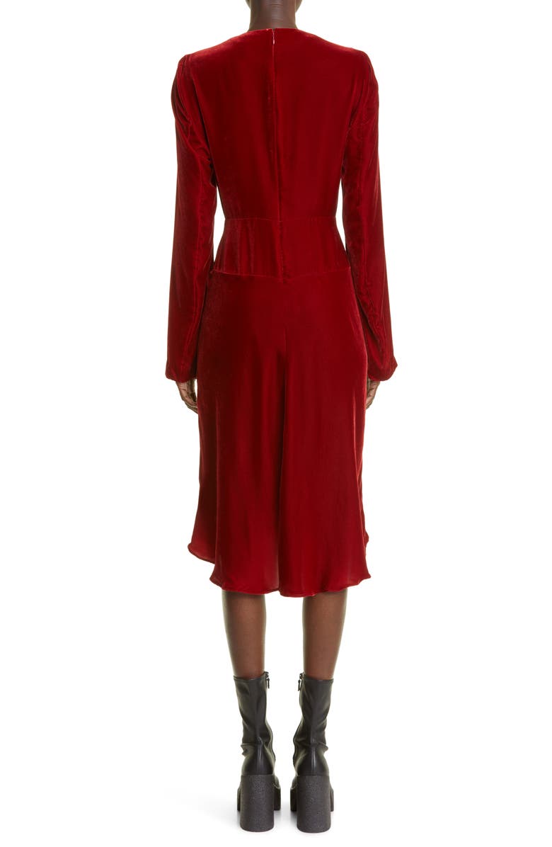 Stella McCartney Long Sleeve Velvet Dress, Alternate, color, 