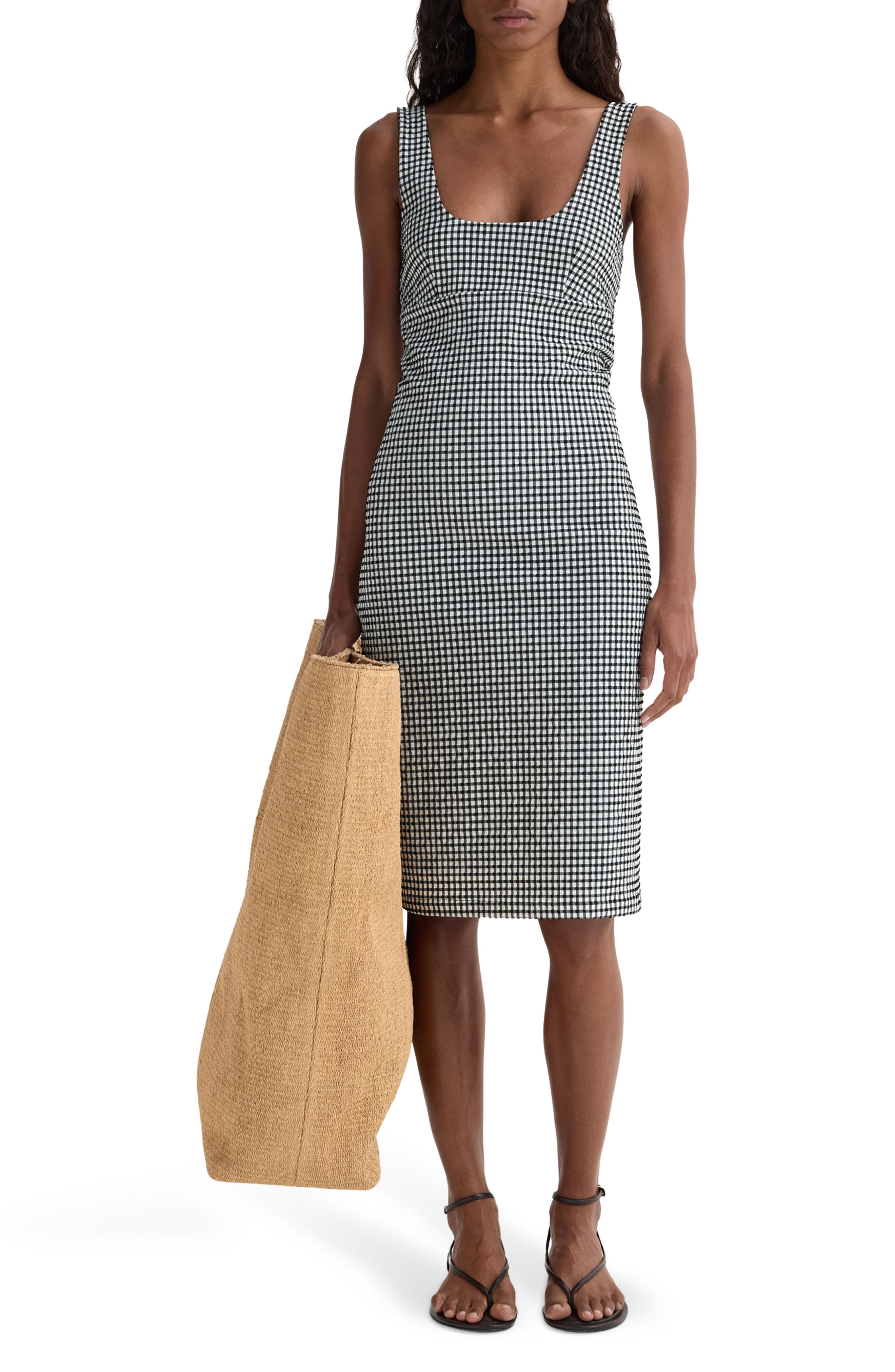 Róhe Gingham Sleeveless Sheath Dress