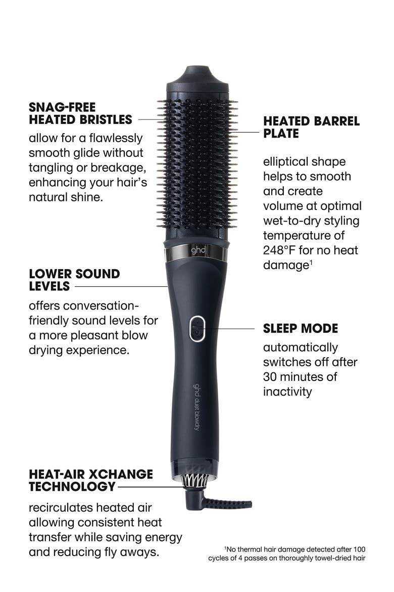 Duet Blowdry 2-in-1 Hair Dryer Brush, Alternate, color, BLACK