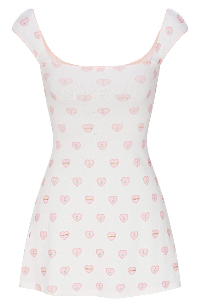 SKIMS Pointelle Mini Nightgown, Alternate, color, Snow Lace Hearts