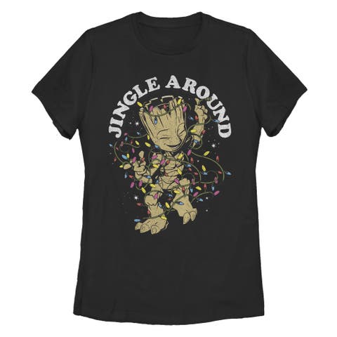 Women's Guardians of the Galaxy Groot Jingle Around  Graphic T-Shirt