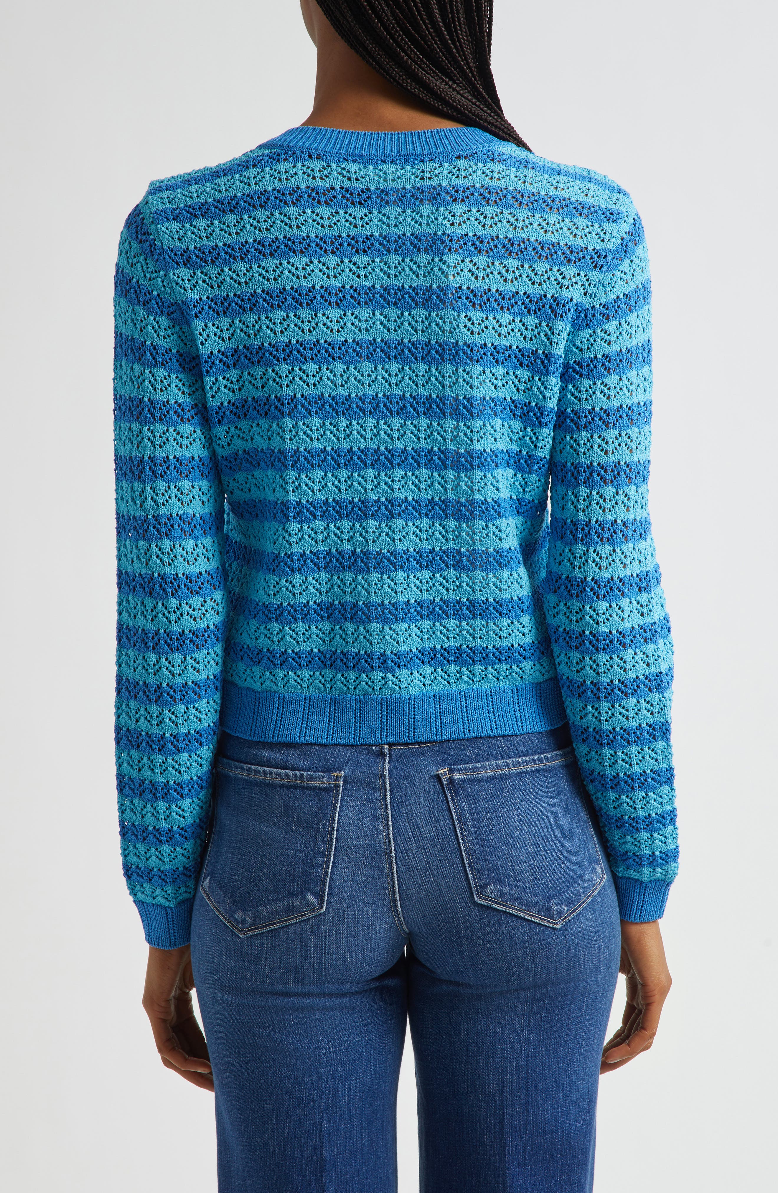 Orla Stripe Pointelle Cardigan - image 2