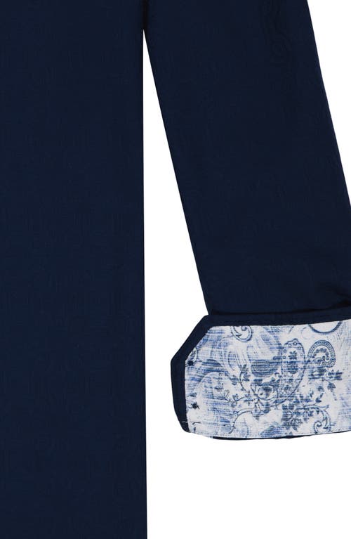 Robert Graham Odyssey Classic Fit Jacquard Long Sleeve Stretch Cotton Button-up Shirt In Blue