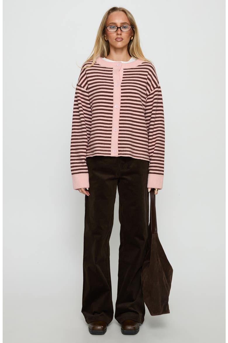 Darnelle Stripe Cardigan, Alternate, color, PINK STRIPE