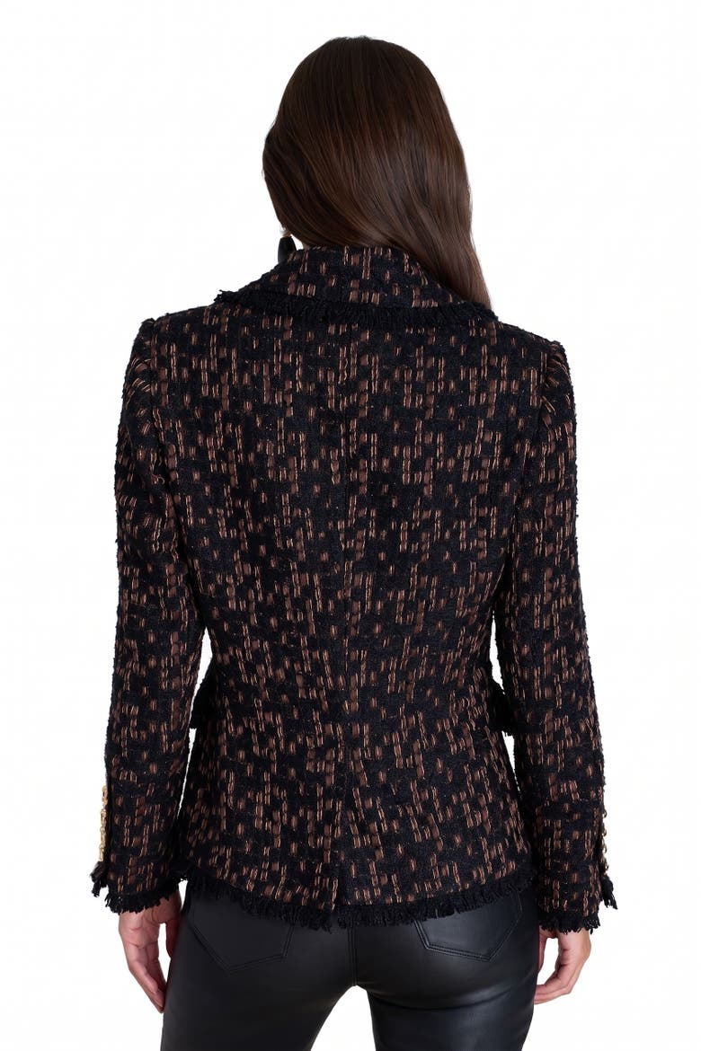 Giselle Single Breasted Tweed Blazer, Alternate, color, Java Multi