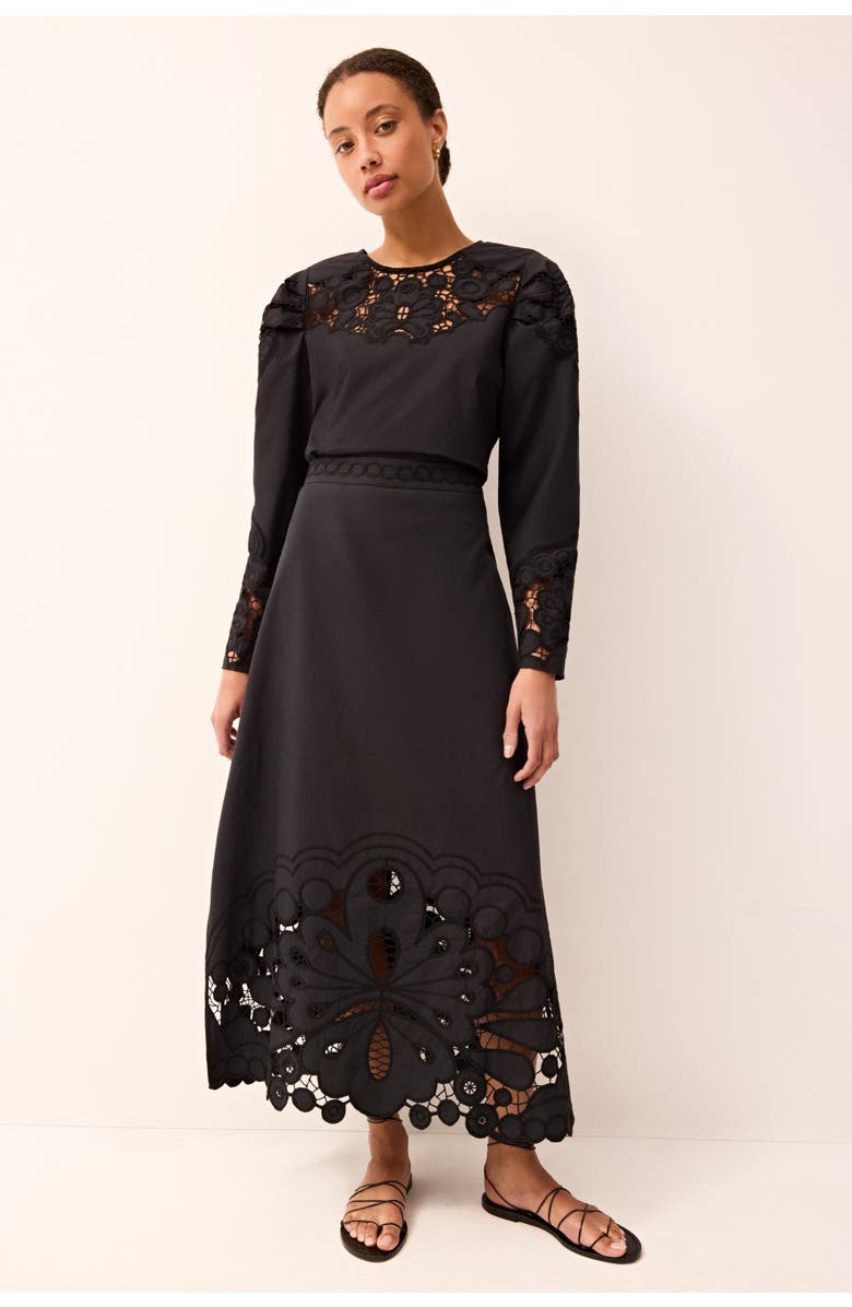 Marie Oliver Eugenia Skirt, Main, color, Noir