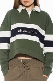 Alexia Admor Lucian Branded Rugby Polo Sweatshirt