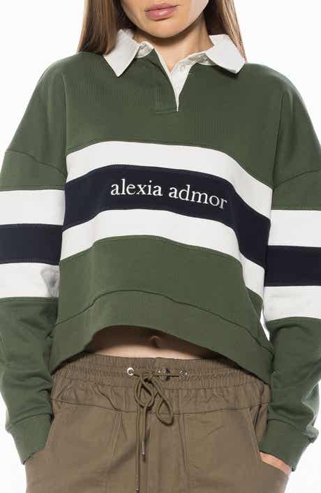 Alexia Admor Lucian Branded Rugby Polo Sweatshirt