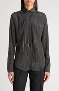 TOM FORD Mini Dot Pintuck Crepe Shirt