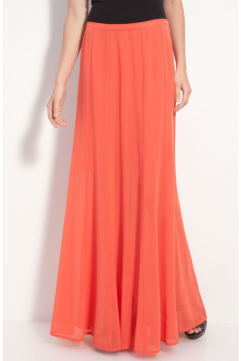 Hinge® Sheer Chiffon Maxi Skirt, Main, color, RED- PAPRIKA