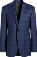 Canali Siena Regular Fit Navy Ombré Check Super 130s Wool Sport Coat
