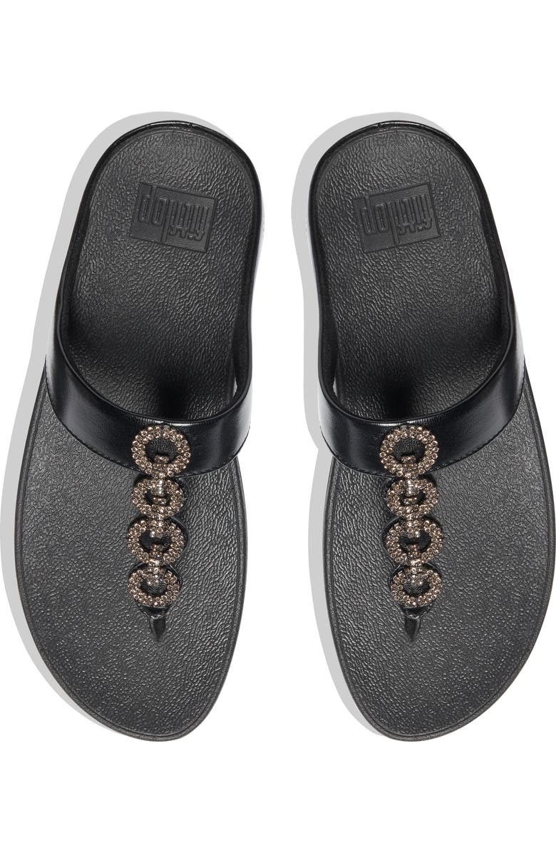 FitFlop Fino Crystal Embellished Thong Platform Sandal, Alternate, color, All Black