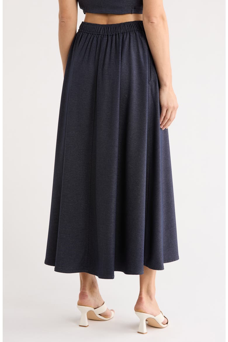 Topstitched A-Line Maxi Skirt, Alternate, color, INDIGO