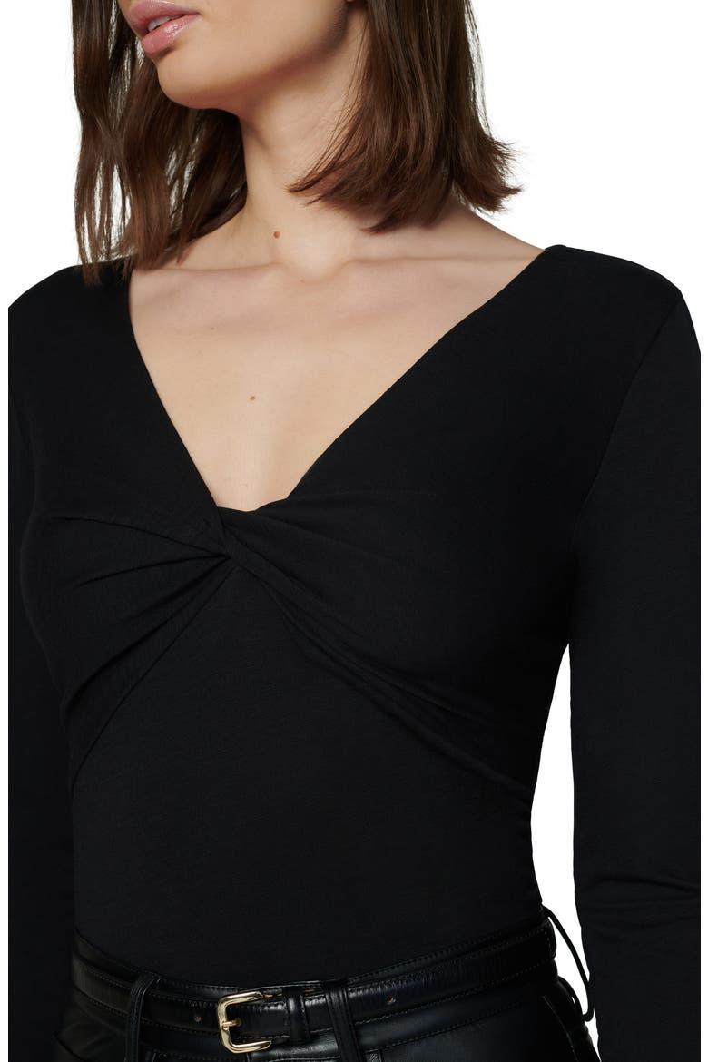Ava Twist V-Neck Long Sleeve Top, Alternate, color, BLACK