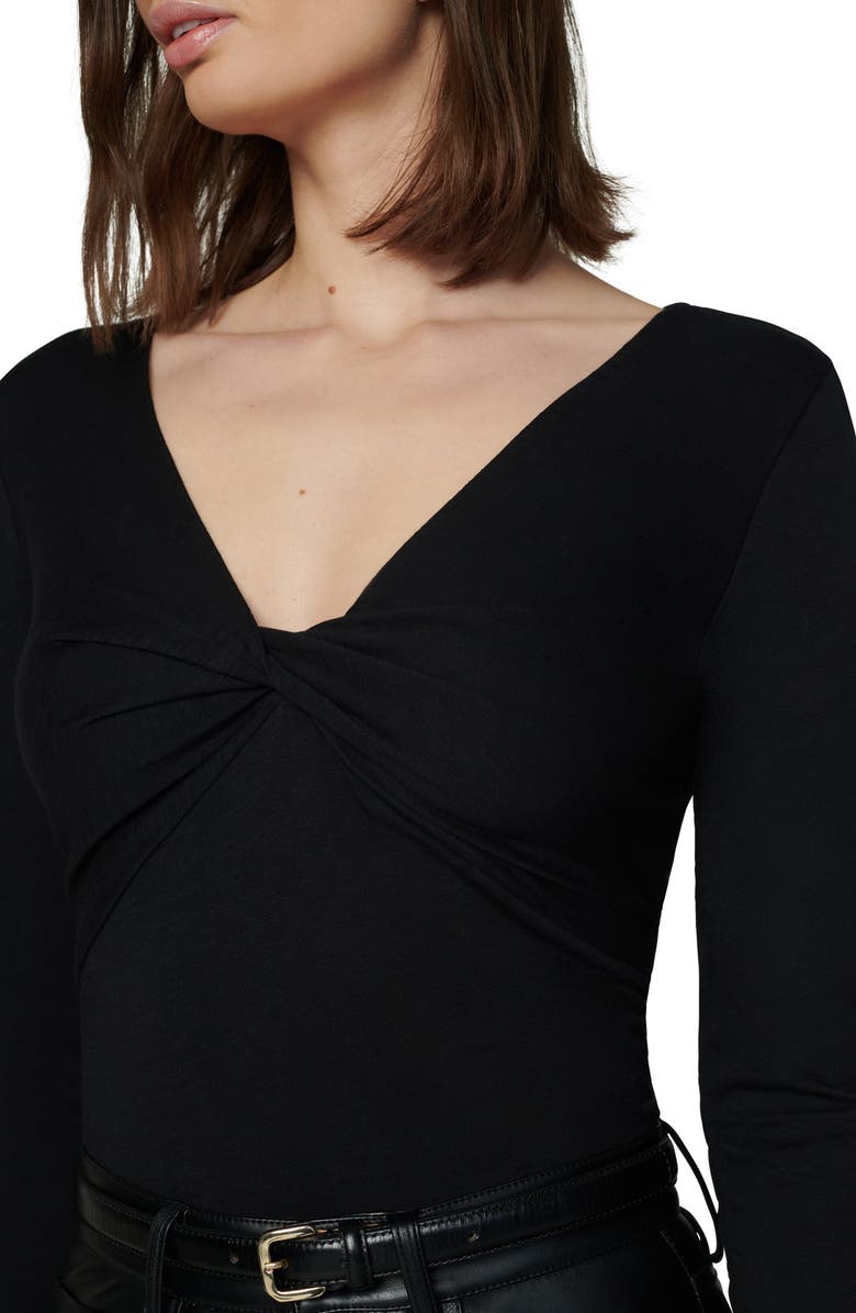 Joe's Ava Twist V-Neck Long Sleeve Top, Alternate, color, Black