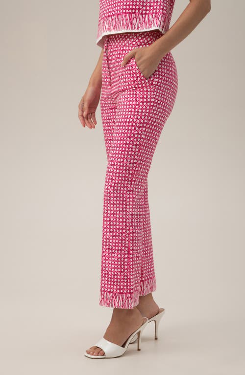 Shop Trina Turk Lulu Ankle Crop Print Pants In Passion Pink/whitewash