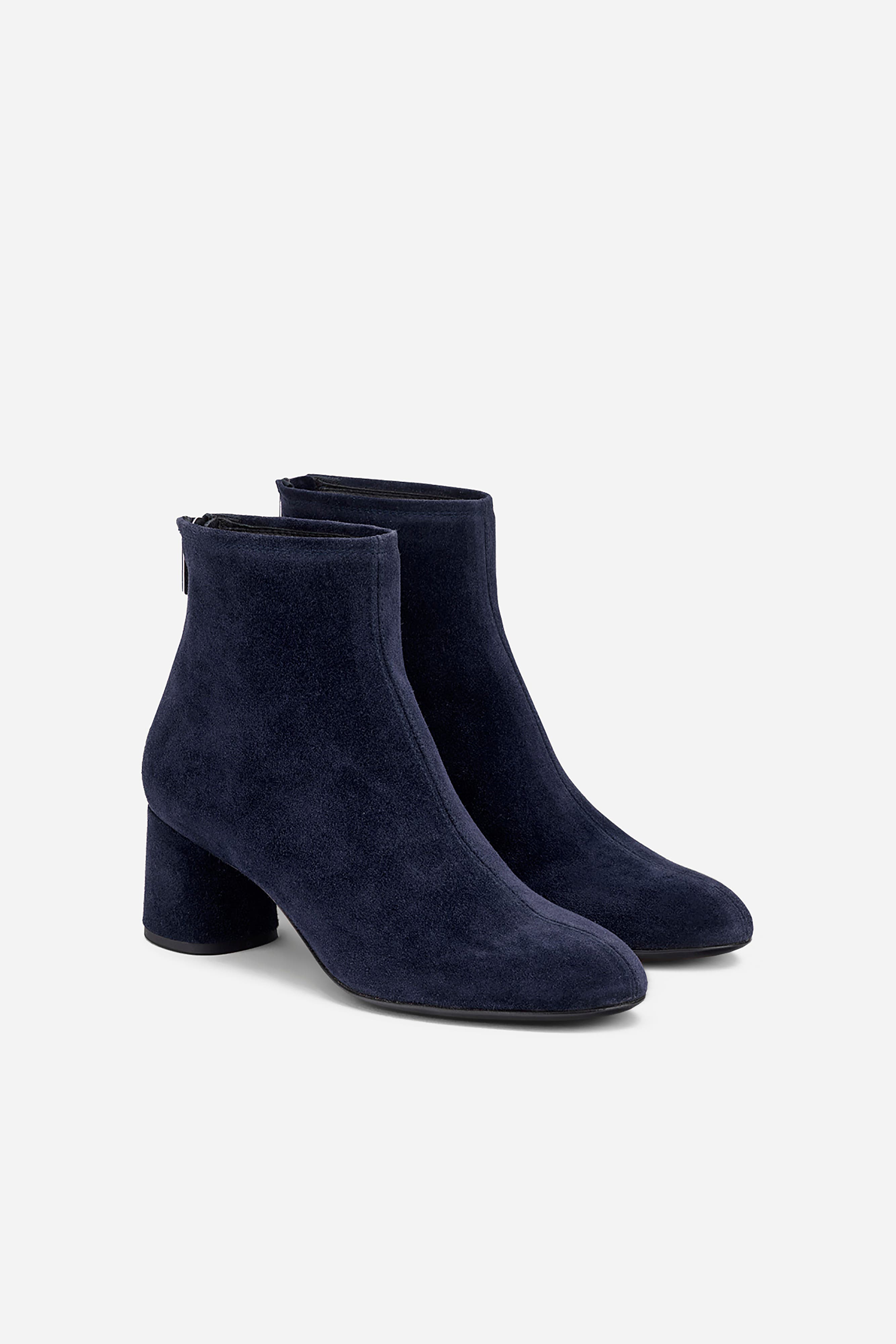 AGL Olga Water Resistant Velour Ankle Boot with Heel, Alternate, color, Night