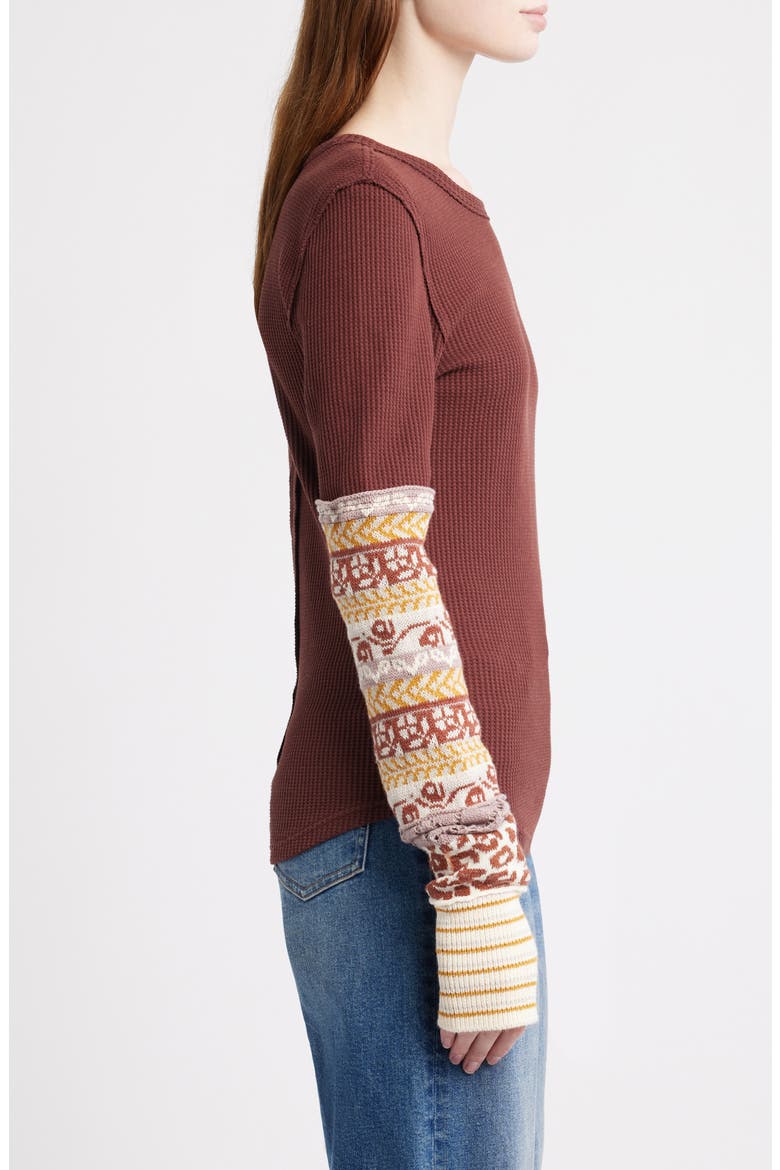 All In Cuff Knit Top, Alternate, color, CHOCOLATE COMBO