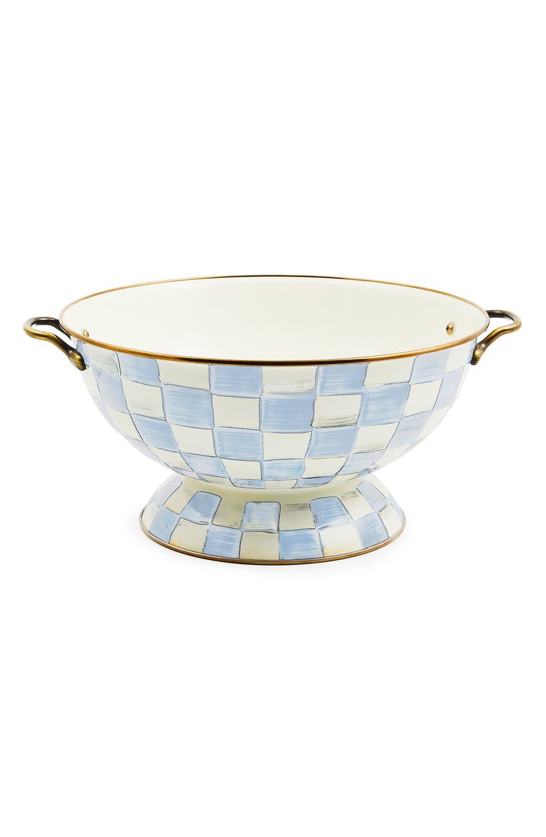 MACKENZIE CHILDS Sky Check Enameled Steel Everything Bowl, Main, color, Sky Check