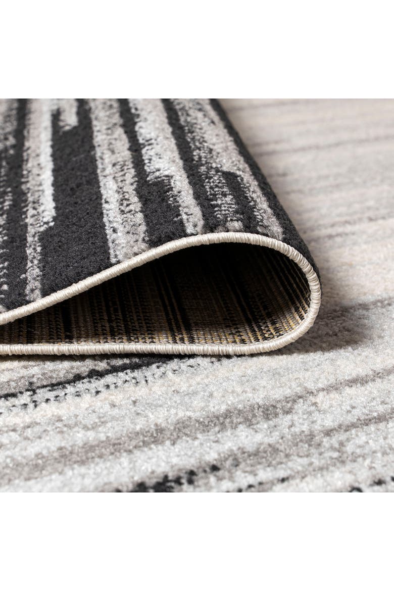 Linear Modern Half-Stripe Area Rug, Alternate, color, Gray/Cream